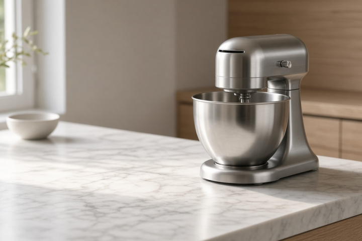 Daylight kitchen counter with one appliance that earns its place