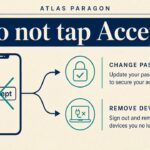 Cover for an Apple account compromise check: do not tap Accept, change password, remove devices.