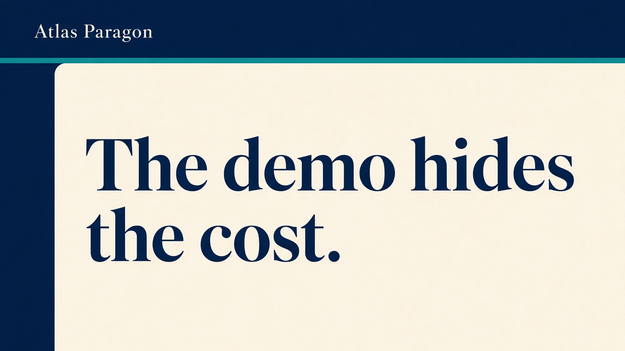 Cover for the SaaS evaluation checklist: the demo hides the cost that shows up after you sign.
